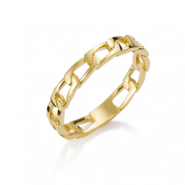 anillo de oro tipo cadena